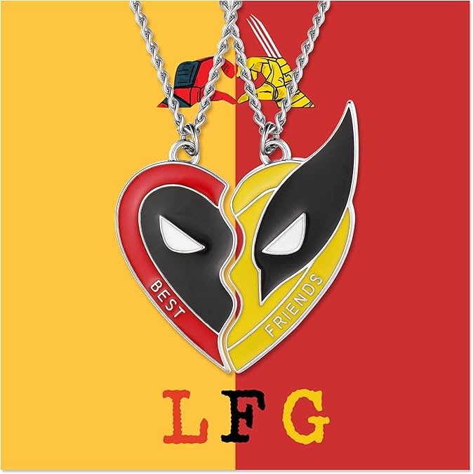 Mykro Disney Marvel Deadpool and Wolverine Limited Edition Best Friends Necklace （2 Pieces)